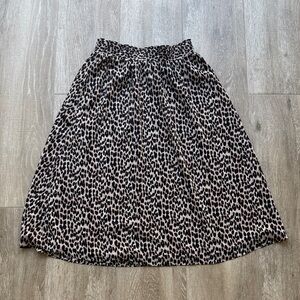 LOFT Animal Print A-Line Skirt